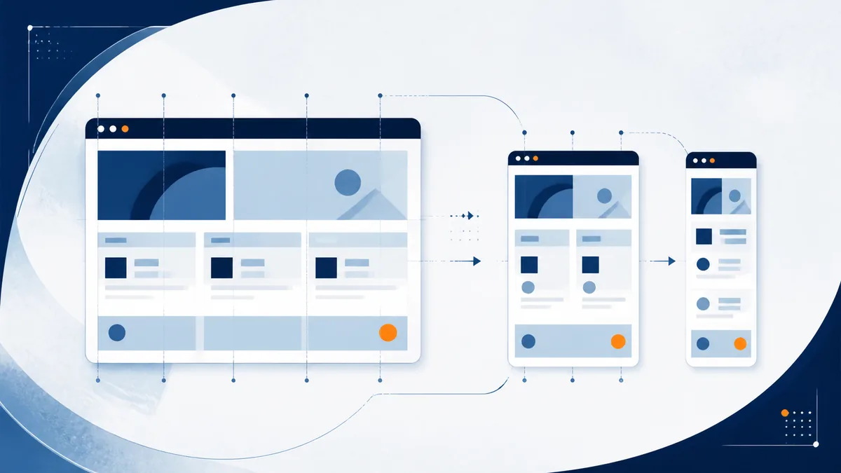 Abstract browser journey with connected conversion checkpoints